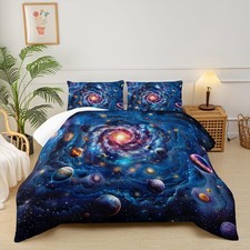 Full Size Galaxy Comforter Set for Kids Outer Space Themed Full Bedding Sets ...