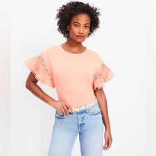 ✨NWT~LOFT Ruffle Sleeve Tee✨