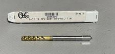 OSG 2985305 Spiral Flute Tap 8-32 Thread Size, 2B, 3fl, Bottoming, TiN Coated