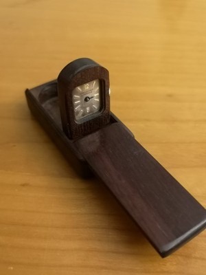 Van Cleef & Arpels Domino Natural Wood Mechanical Travel Clock