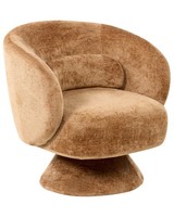 Drehsessel Chenille Stoff Goldbraun Retro-Stil FüR Wohnzimmer Lieksa