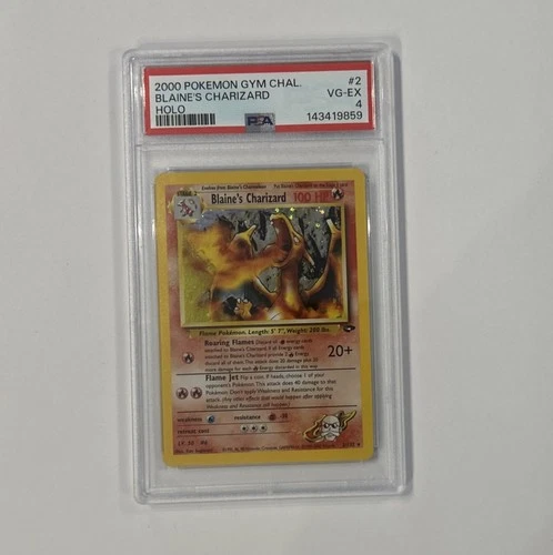 Pokémon TCG Blaine's Charizard Holo Unlimited Rare PSA 4 +1999 Dragonite PSA 4