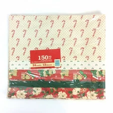 Vintage Christmas Gift Wrap Set 24 Sheets 12 Designs 150 Sq Ft PMI Inc 1991