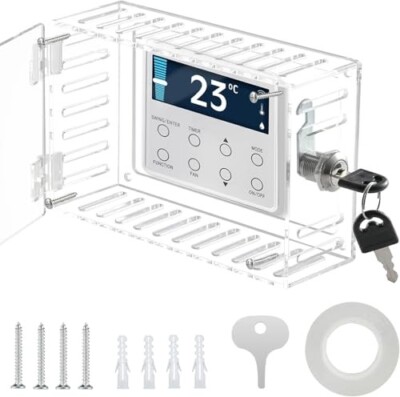 Thermostat Lock Box, Key, Thermostat Guard Ac, 4''H x 5.9''W, Thermostat Cover
