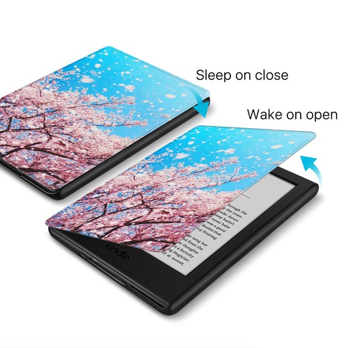 Funda Lectora Electrónica Kindle 10 Gen Delgada Luz Smart Cover Auto Sleep Wake Cherry Bloom - Imagen 4 de 7