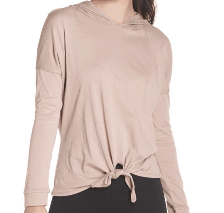 beyond-yoga all about it pima cotton tie front vguc hoodie