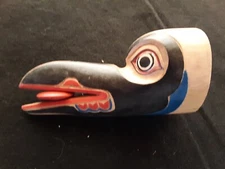 CLASSIC NORTHWEST COAST DESIGN, "RAVEN & SUN" CARVED WOODEN MASK,  WY-1124*07676