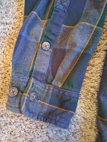Duluth Trading Burlyweight Heavy Flannel Shirt Blue/Green 2XL TALL Size - Picture 9 of 17
