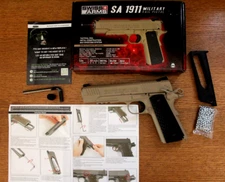 Swiss Arms SA 1911 CO2 Powered Blowback 4.5MM Air Pistol Desert Tan W/4  CO-2's