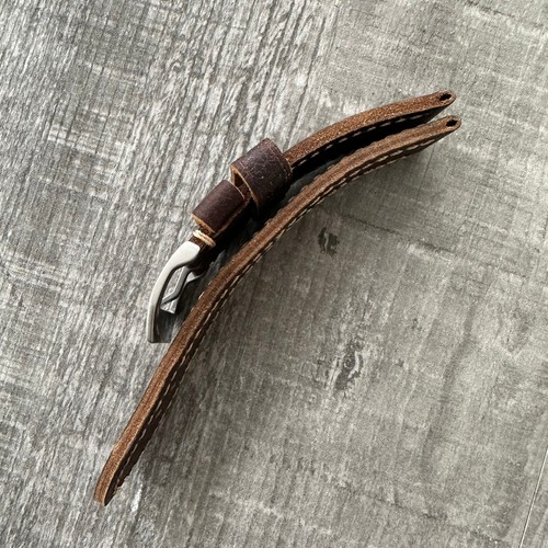 Correa de reloj de cuero de lichi marrón de 24 mm para OFFICINE PANERAI Luminor Marina PAM - Imagen 6 de 12