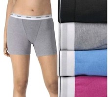 Women's Hanes Originals Mid Thigh Boxer Briefs Multicolor Size 5/Small