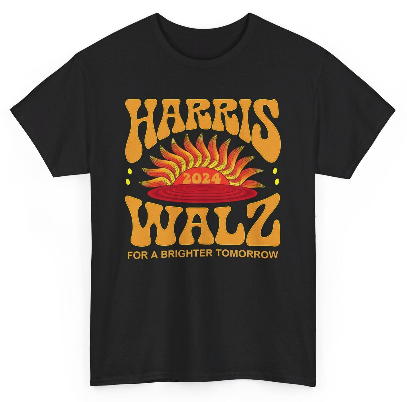Retro Harris Walz 2024 For Brighter Tomorrow Boho Presidential T-shirt