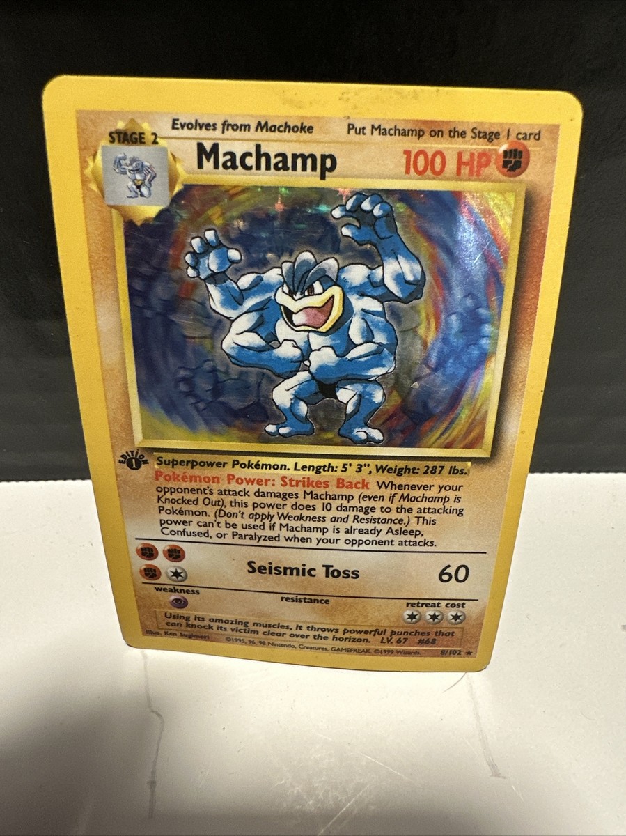 Machamp 英語版 8/102 Pokemon Card Machamp 8/102 Holo Foil 1st Edition Base Set PSA 9