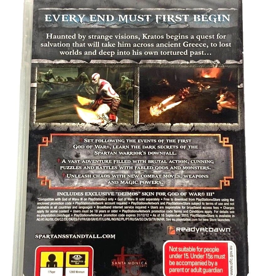 God of War: Ghost of Sparta PSP PlayStation (2010) Brand New & Factory Sealed - Image 3 of 4