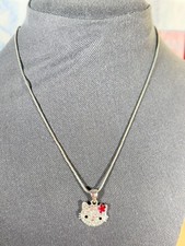 Hello Kitty Rhinestone Charm Necklace, 14"