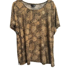 East 5th Woman Essentials Leopard Print Blouse Top 2X