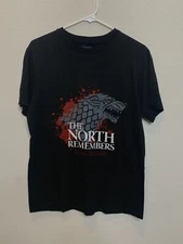 Game of Thrones The North Remembers T-shirt Short Sleeve Crewneck Black Sz S NWT