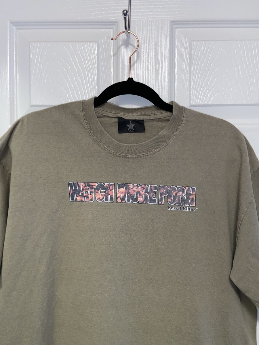Vintage Serial Killer Brand Graphic T-Shirt WATCH MORE PORN