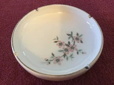 White Flowered Ashtray made in USA 