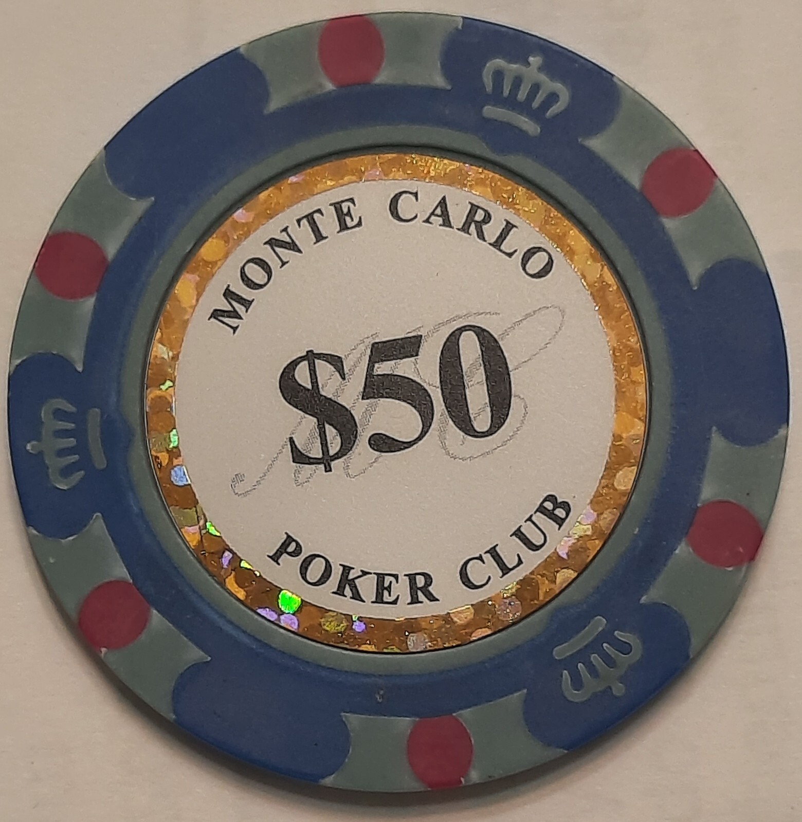 ONE CENT COINS 50 Dollar Monte Carlo Poker Club Casino Chip Play Token