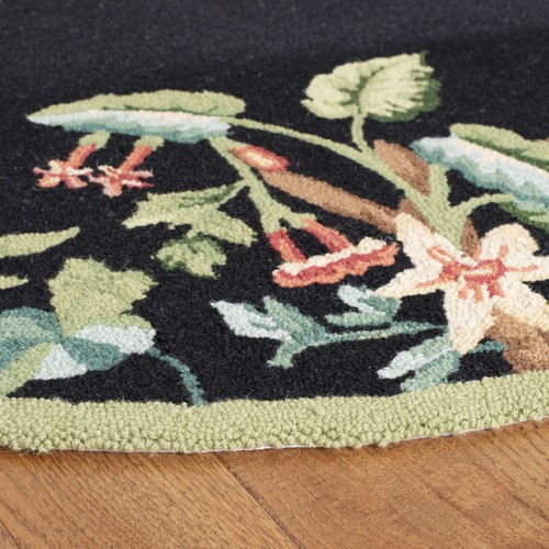 Safavieh Chelsea BLACK / GREEN 8' X 8' Round Area Rug - HK295B-8R - Picture 2 of 3