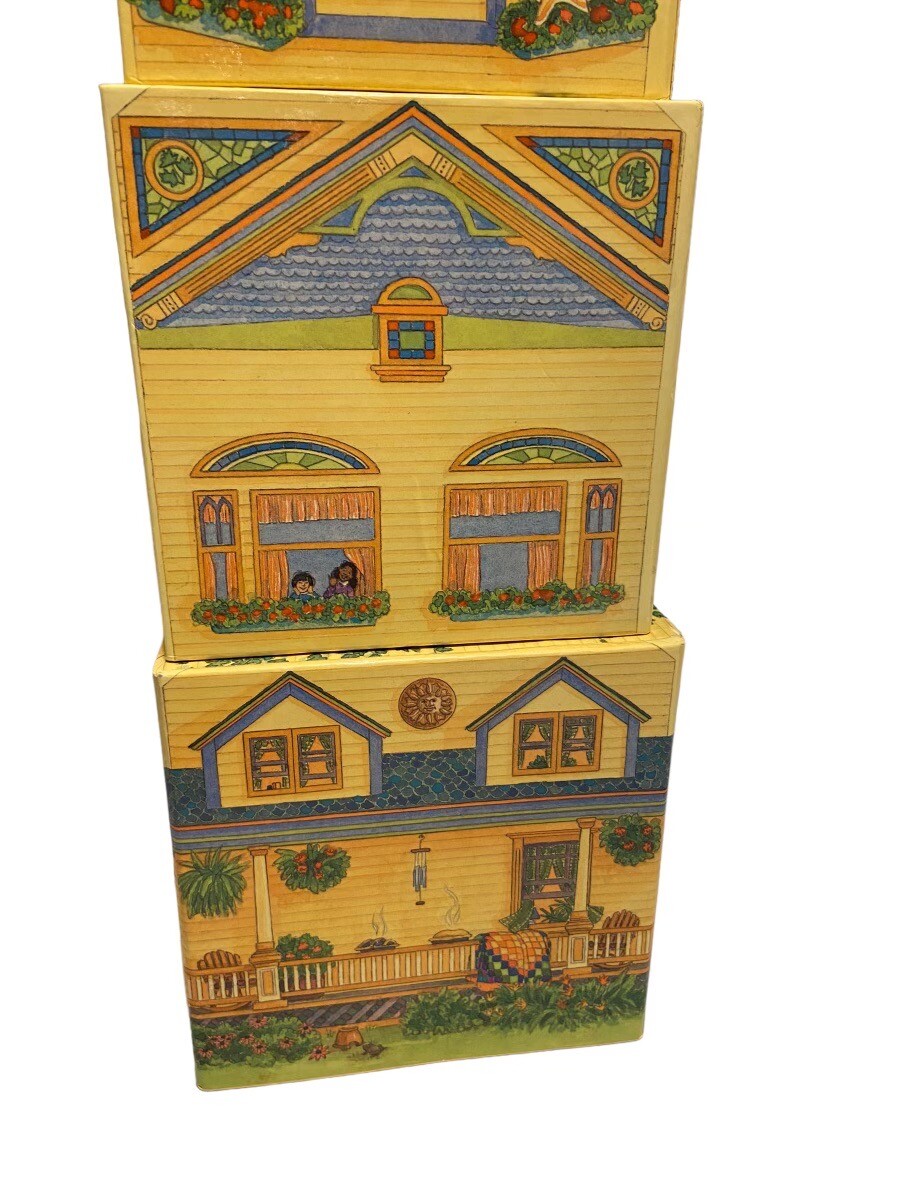 Doll House My Stack & Play 10 Building Blocks Cube Vintage