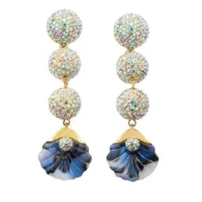 Lele Sadoughi Shellona Pave Linear Drop Earrings. Retail $175