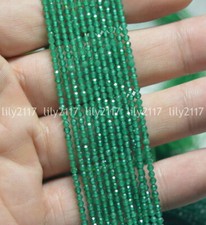 Wholesale Natural 2mm Faceted Green Jade Gemstone Round Loose Beads 15.5"
