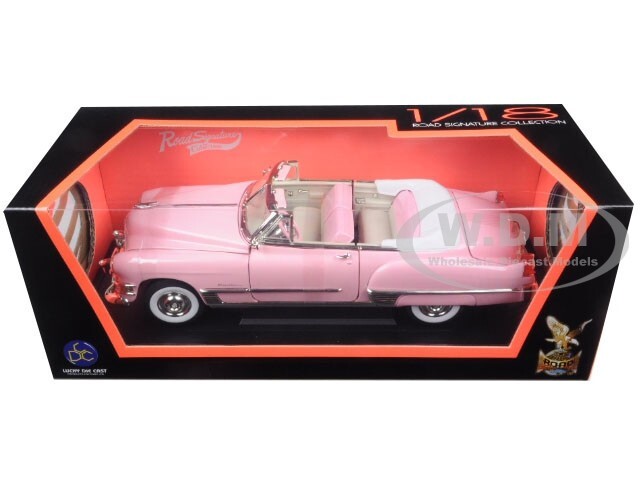 1949 CADILLAC COUPE DEVILLE CONVERTIBLE PINK 1/18 MODEL BY ROAD