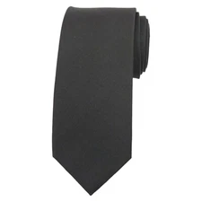ALARA Mens Black Silk Tie Necktie Solid Woven Slim 2.75 Formal Dress Designer