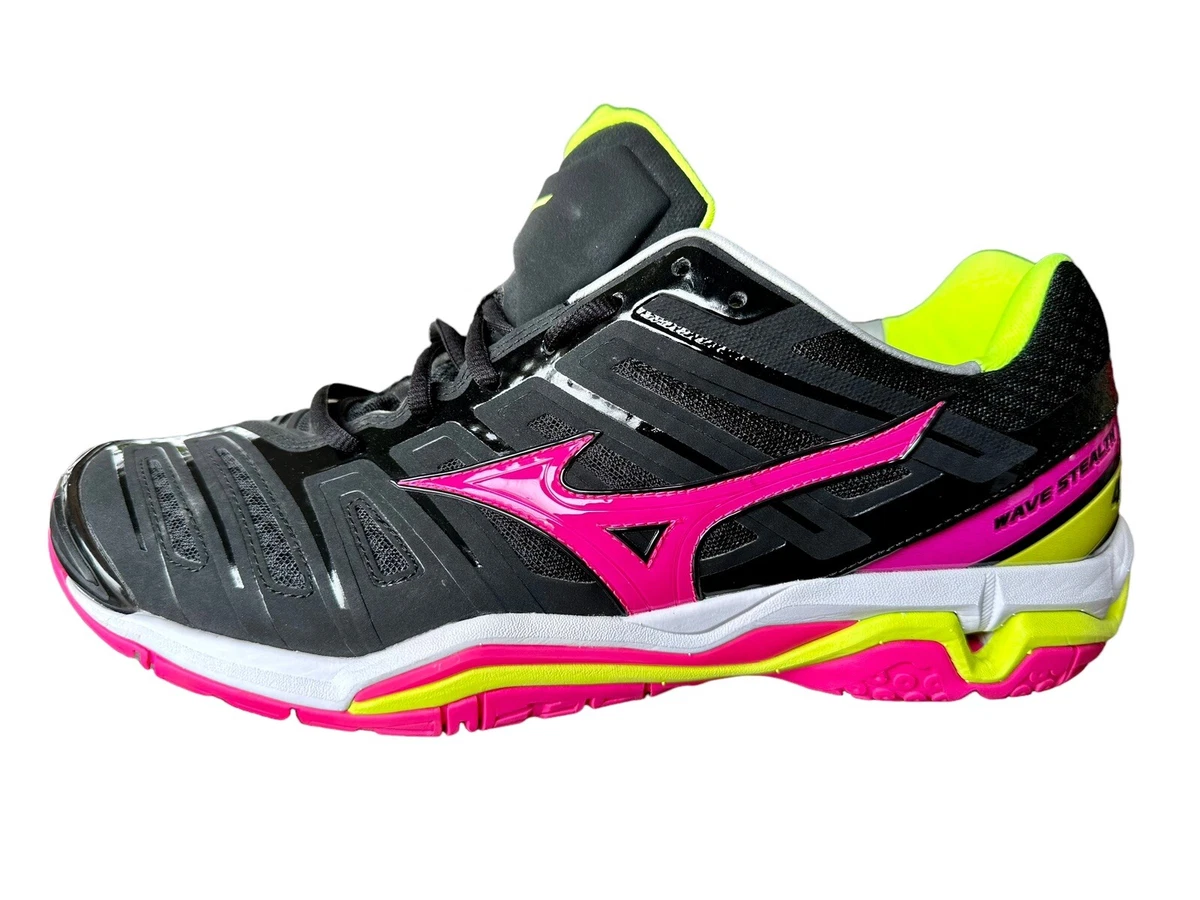 MIZUNO WAVE STEALTH 4 INDOOR SHOES WOMEN S 12.5 BLACK PINK