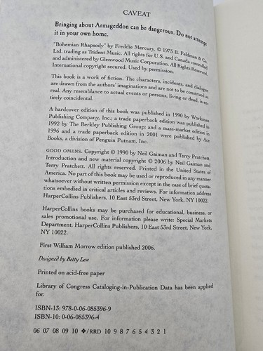 Good Omens by Neil Gaiman & Terry Pratchett, 2006 Edition, 1st Printing, HC DJ - Bild 2 von 15
