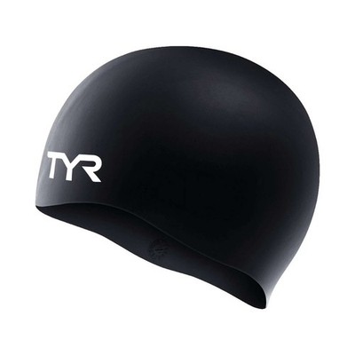 TYR Wrinkle Free Silicone Hypoallergenic Black Swim Cap Adult One Size NEW