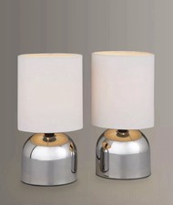 John Lewis Lucy Duo Silver Lamps With White Shades Brand New In Box