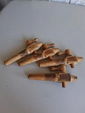 Lot Of 4 Vintage Wood Wine Barrel Bung Tap Spigot Redlich's Chicago (8.5" Long) 
