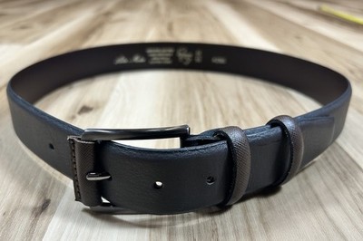 ALTA MODA Italian Leather Belt Brown 32'' ITALY Designer Luxury Belts