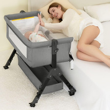 3 in 1 Baby Bassinet Bedside Sleeper, Bedside Crib for Baby, Adjustable Baby Bas