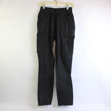 Jaanuu Solid Black Cargo Scrub Pants Elastic Waist Band Women's Size XS