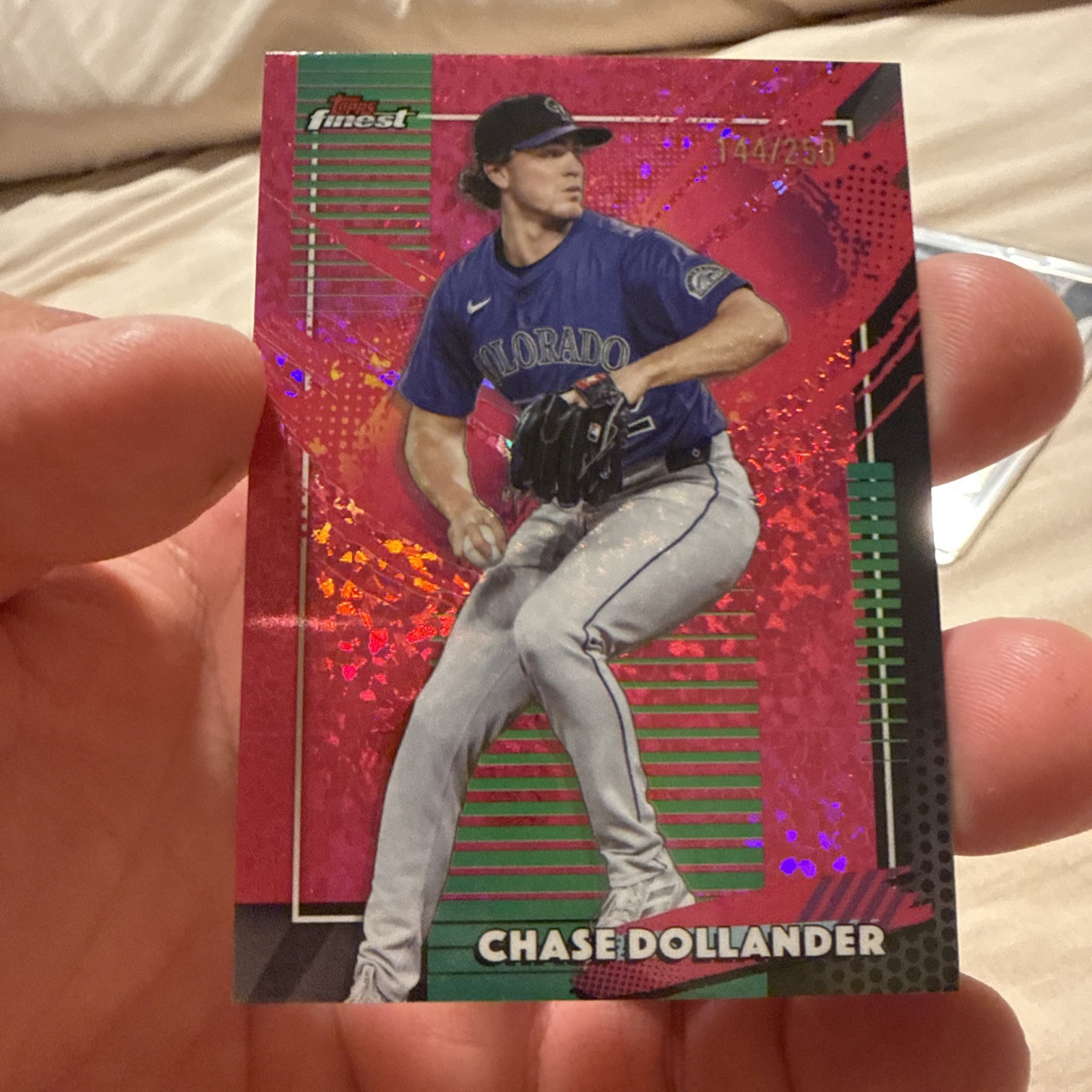 2026 Topps Finest Chase Dollander Rare Pink Mini Diamond /250 Colorado Rockies