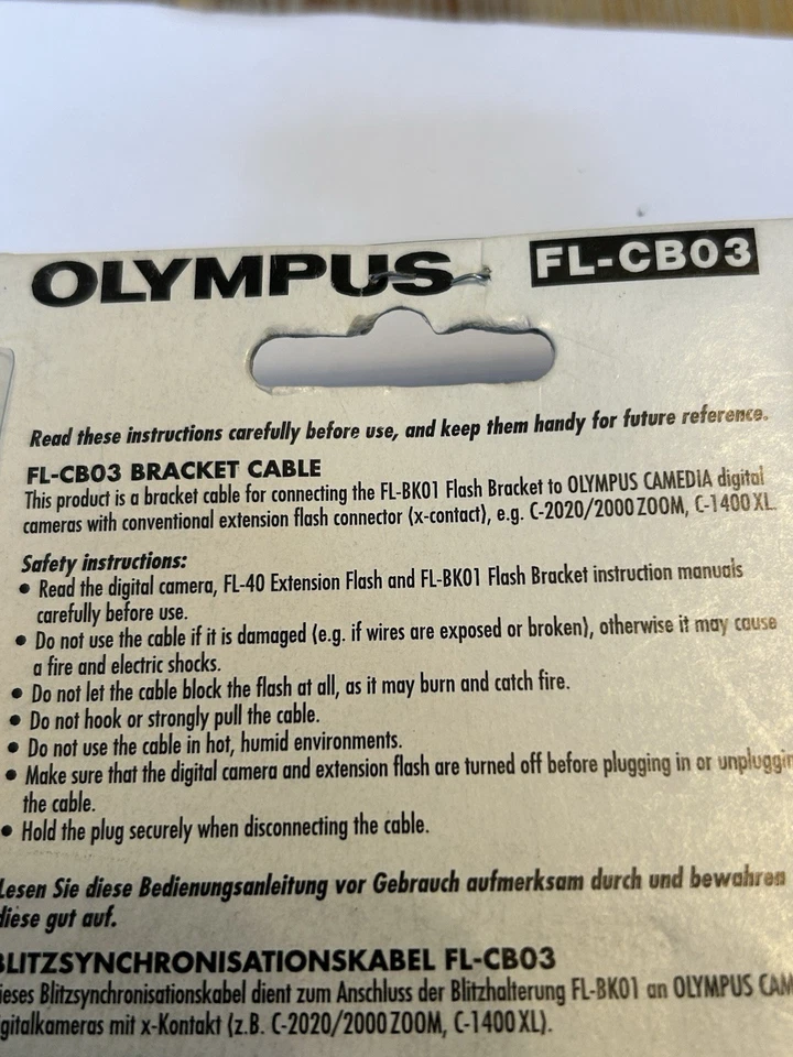 Olympus FL-CB03 TTL - PC Socket (female) Cable for Olympus Digital Cameras - Image 4 of 4