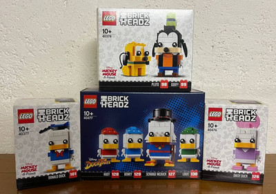 LEGO DISNEY BRICKHEADZ 40377 + 40378 + 40476 + 40477 - DONALD - DAISY - GOOFY