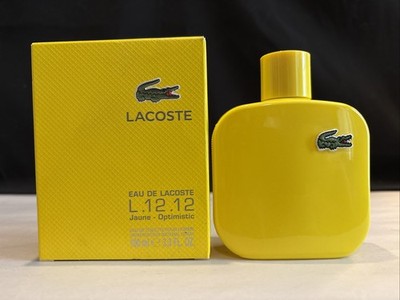 LACOSTE L.12.12 JAUNE OPTIMISTIC Men s EDT Spray Cologne 3.3oz/100ml  - New