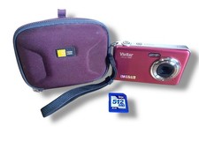 Vivitar ViviCam T027 Digital Camera - Red - Tested and Working with 512 MB Card