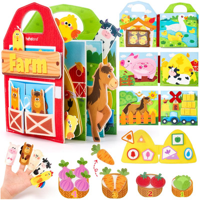 Busy Board 3D Filz Bauernhof Montessori Spielzeug ab 1 Jahr für Kinder