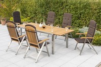 MX GartenmöBel Keros 13Tlg Edelstahl BalkonmöBel TerrassenmöBel Esstischgruppe