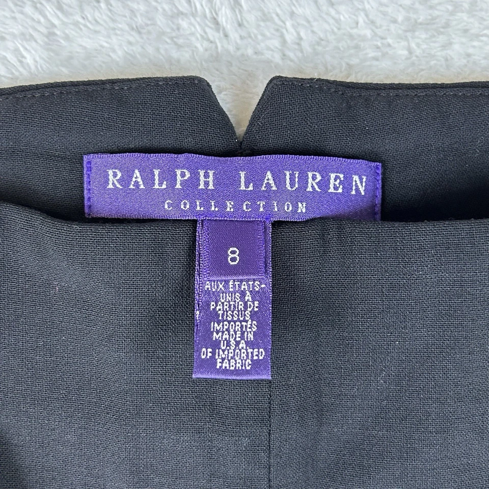 VTG Ralph Lauren Collection Purple Label Wool Stretch Size 8 Made USA Black — 第 3/4 张图片