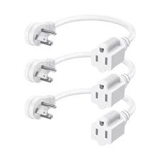 1 Ft. SJT 14/3 Indoor Extension Cord with 3-Prong Outlets and SPT-3 Cord, 3 Pack