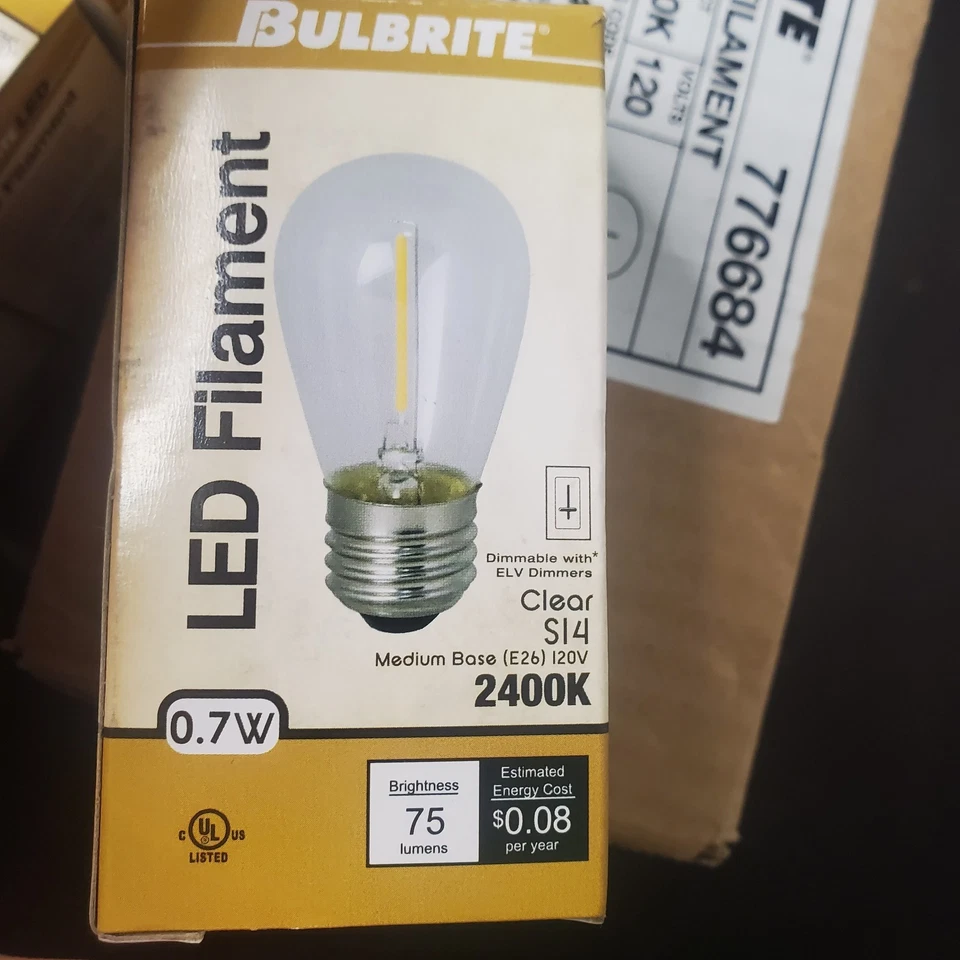 776684 - Filaments S14 Sign LED Light Bulb - 0.7 Watt - 2400K - 16 Pack - Image 4 of 4