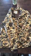 Vintage Camo Print Hooded Trophy Club Men's Brown Hunting Military Jacket L