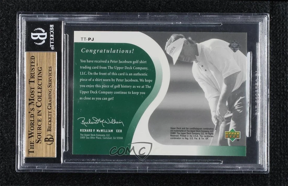 2001 Upper Deck Tour Threads Peter Jacobsen #TT-PJ BGS 9.5 GEM MINT - Image 2 of 3